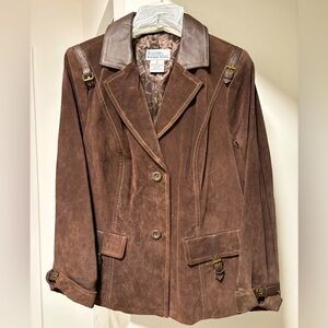 Vintage Bradley Bayou Suede Genuine Leather Jacket Chocolate Brown Medium
